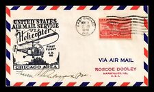 CAPA DOS EUA HELICÓPTERO PRIMEIRO VOO CORREIO AÉREO AM 96 LESTE CHICAGO INDIANA CARIMBOS TRASEIROS comprar usado  Enviando para Brazil