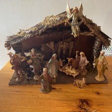 Vintage wooden nativity for sale  HUNTINGDON