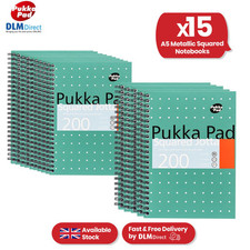 15x Pukka Pad A5 Livro Jotta Quadrado, Grade 5mm, 200 Páginas, Caderno Com Fio comprar usado  Enviando para Brazil