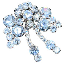 Broche vintage JULIANA bebê azul claro tom prata strass ESTADO PERFEITO comprar usado  Enviando para Brazil