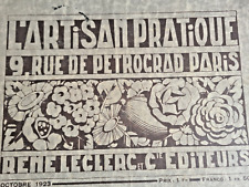Catalogue 1923 artisan d'occasion  Heudicourt