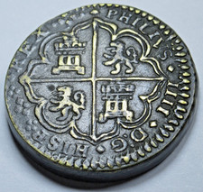 Usado, Moeda pirata antiga de 1600 peso 2 reais escala colonial espanhola contrapeso comprar usado  Enviando para Brazil