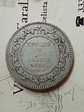 Tunisia francs 1891 usato  Bari