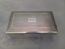 Caixa vintage de prata esterlina maciça com forro de madeira 1959 491g comprar usado  Enviando para Brazil