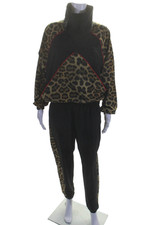 Conjunto de Calça Terez Feminina Estampa Animal Meio Zíper Preta Marrom Tamanho Pequeno/Extra Pequeno, usado comprar usado  Enviando para Brazil