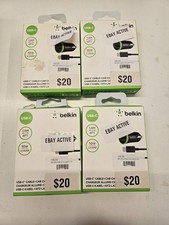 Cabo carregador de carro Belkin 6 pés e adaptador de cigarro 10W cabo USB-A para C - PACOTE COM 4 comprar usado  Enviando para Brazil