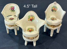 Usado, Conjunto Vintage de 3 Cadeiras Caixa de Bugigangas de Porcelana Fruta 4,5” Cada comprar usado  Enviando para Brazil