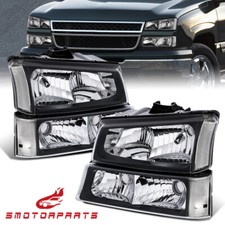 Faróis e lâmpadas de para-choque pretas Chevy Silverado 1500 2500 2003-2006 comprar usado  Enviando para Brazil