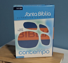 Bíblia Sagrada NVI em espanhol Santa Biblia ultrafina compacta azul couro macio comprar usado  Enviando para Brazil