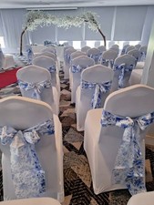 Fajas de silla azules y blancas para bodas usadas segunda mano  Embacar hacia Mexico