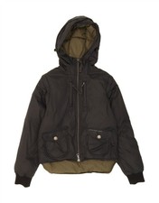 Jaqueta corta-vento feminina CALVIN KLEIN JEANS com capuz Reino Unido 14 grande preta AE02 comprar usado  Enviando para Brazil
