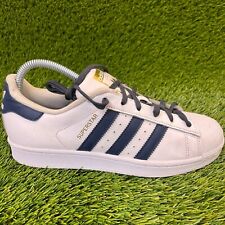 Tênis esportivo Adidas Superstar Foundation masculino tamanho 7 branco azul, usado comprar usado  Enviando para Brazil
