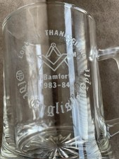 Masonic glass engraved for sale  WAKEFIELD