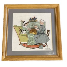 Hand crossstitchednorman rockw for sale  Social Circle