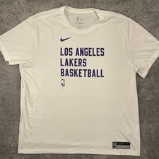 Camisa masculina Los Angeles Lakers 2XL branca Nike Dri Fit NBA basquete projetado comprar usado  Enviando para Brazil