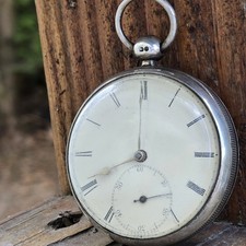 Antigo Relógio de Bolso Antigo, Provavelmente Inglês, Sterling Hallmark comprar usado  Enviando para Brazil