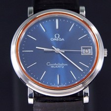 RELÓGIO MASCULINO VINTAGE OMEGA CONSTELLATION QUARTZO MOSTRADOR AZUL DATA VESTIDO comprar usado  Enviando para Brazil