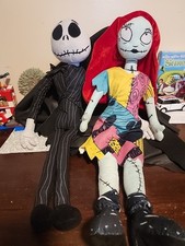 Disney Night Before Christmas 25"" Jack Skellington & Sally Conjunto 2 Pelúcias Floppy comprar usado  Enviando para Brazil