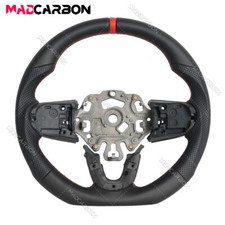 Black leather steering for sale  RUGBY