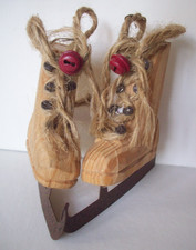 Ornamento de Natal de patins de gelo esculpidos em madeira comprar usado Ornamento de Natal de patins de gelo esculpidos em madeira comprar usado  Enviando para Brazil