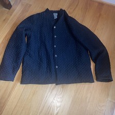 Jaqueta de seda Kiko Comfort acolchoada feminina pequena preta casual botão frontal casaco, usado comprar usado  Enviando para Brazil