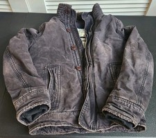 Jaqueta Abercrombie Fitch Masculina Pequena Pesada Adirondack Forrada de Pele Lona Cinza Ano Novo , usado comprar usado  Enviando para Brazil