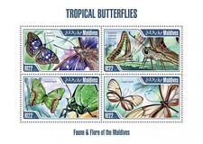 Folha de selo TROPICAL BUTTERFLIES inseto valor 4 MNH #282 (2013 Maldivas) comprar usado  Enviando para Brazil