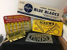 LOTE VINTAGE DE 5 PLACAS E ANÚNCIOS DE LOJAS DE FERRAGENS comprar usado  Enviando para Brazil