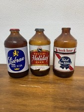 3 garrafas de cerveja com etiqueta de papel Pabst Holiday Two Rivers Wisconsin Wi Wis  comprar usado  Enviando para Brazil