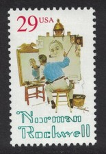 Scott 2839- Norman Rockwell, autorretrato- MNH 1994- 29c selo perfeito não usado, usado comprar usado  Enviando para Brazil