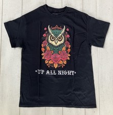 Camiseta Sugar Flower “Up All Night” Owl Negra Grande Nueva  segunda mano  Embacar hacia Mexico