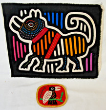 Antigo aplique bordado feito à mão Kuna Mola cachorro pássaro Panamá arte popular comprar usado  Enviando para Brazil