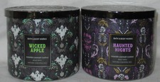 Bath & Body Works 3-knotowa świeca partia 2 szt. Halloween NAWIEDZONE NOCE I ZŁE JABŁKO na sprzedaż  Wysyłka do Poland
