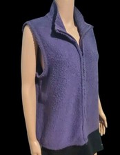 Colete Coldwater Creek M roxo Boucle mistura de lã elástico zíper frontal suéter colete, usado comprar usado  Enviando para Brazil