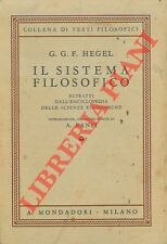 Hegel sistema filosofico. usato  Italia