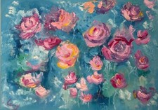 Riginaölbild gemälde blumen gebraucht kaufen  Stuttgart