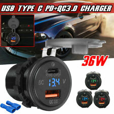 1x 12V/24V tipo C PD + QC 3.0 USB adaptador carregador de carro porta dupla soquete de cigarro comprar usado  Enviando para Brazil
