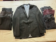 Lote de terno JM Haggar terno preto grande 42L slim fit 34x32 plus 3 camisas 2 calças  comprar usado  Enviando para Brazil