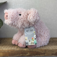 Gorro de pelúcia Jellycat Curvie Pig - Sitting Fluffy Curly Pink Pig médio 9" comprar usado  Enviando para Brazil