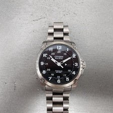 Usado, Relógio Citizen Eco-Drive masculino 43mm mostrador preto data titânio BJ0870-51E PEÇAS comprar usado  Enviando para Brazil