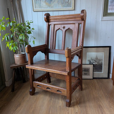 Antique gothic armchair for sale  LEE-ON-THE-SOLENT