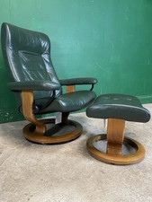Ekornes green leather for sale  HOLSWORTHY