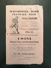 19.1.1957 warminster town for sale  TELFORD