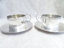 Magnífico 1910 Francés 950 Plata 2 Tazas Grandes Desayuno Imperio St 38cl segunda mano  Embacar hacia Argentina