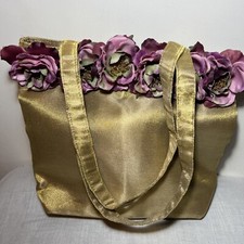 Floral handbag gold for sale  BOURNEMOUTH
