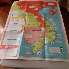 1965 Servicio de educación cívica mapa del sudeste asiático durante la guerra de Vietnam segunda mano  Embacar hacia Argentina