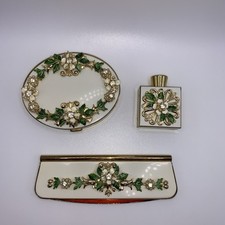 Usado, Conjunto Vintage Compacto Pente Perfume Kotler & Kopit K&K Pérolas Strass Floral comprar usado  Enviando para Brazil