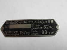 Schild typenschild plate gebraucht kaufen  Deutschland