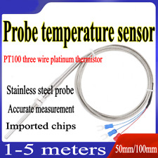 Sonda sensor de temperatura PT100 RTD -50-400°C 50/100mm cabo termopar 1-5 metros comprar usado  Enviando para Brazil