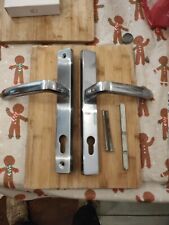 Maçaneta de porta com trava de alavanca cilindro euro níquel escovado acabamento contemporâneo 240mm, usado comprar usado  Enviando para Brazil